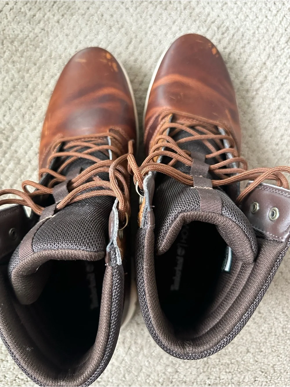 Timberland Brown Leather Chukka Boots with White Outsole